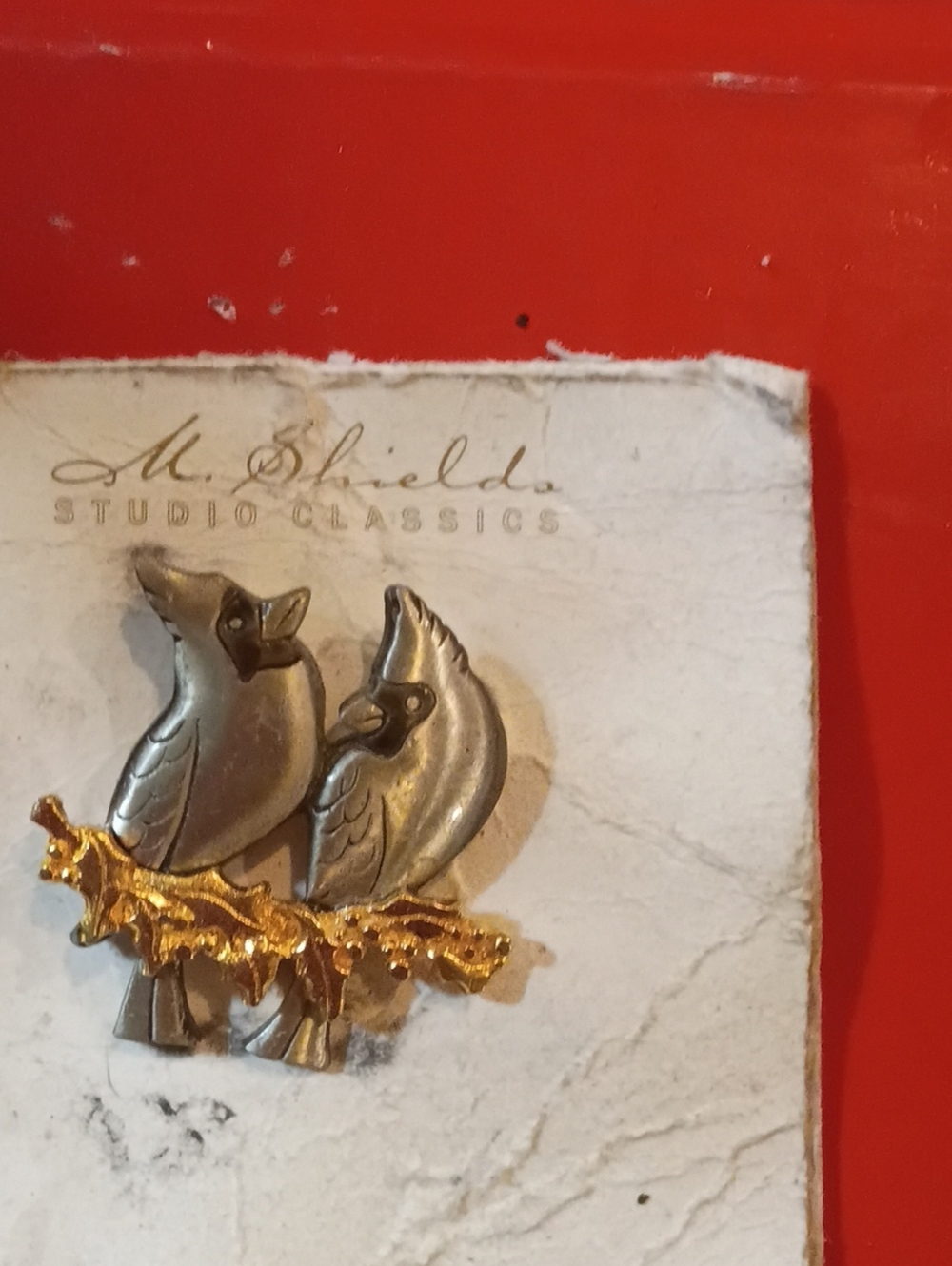 Silver & Gold Cardinal Bird Pin